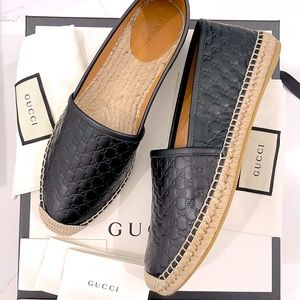 100% authentic GUCCI leather espadrille microguccissima size 38.5/8.5